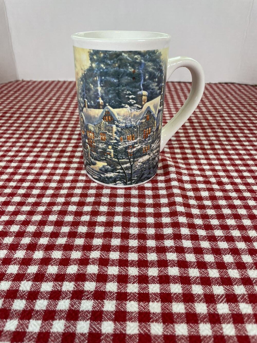 VTG 2008 Thomas Kinkade’s Holiday at Spring Gate Tall Coffee Mug/Cup
